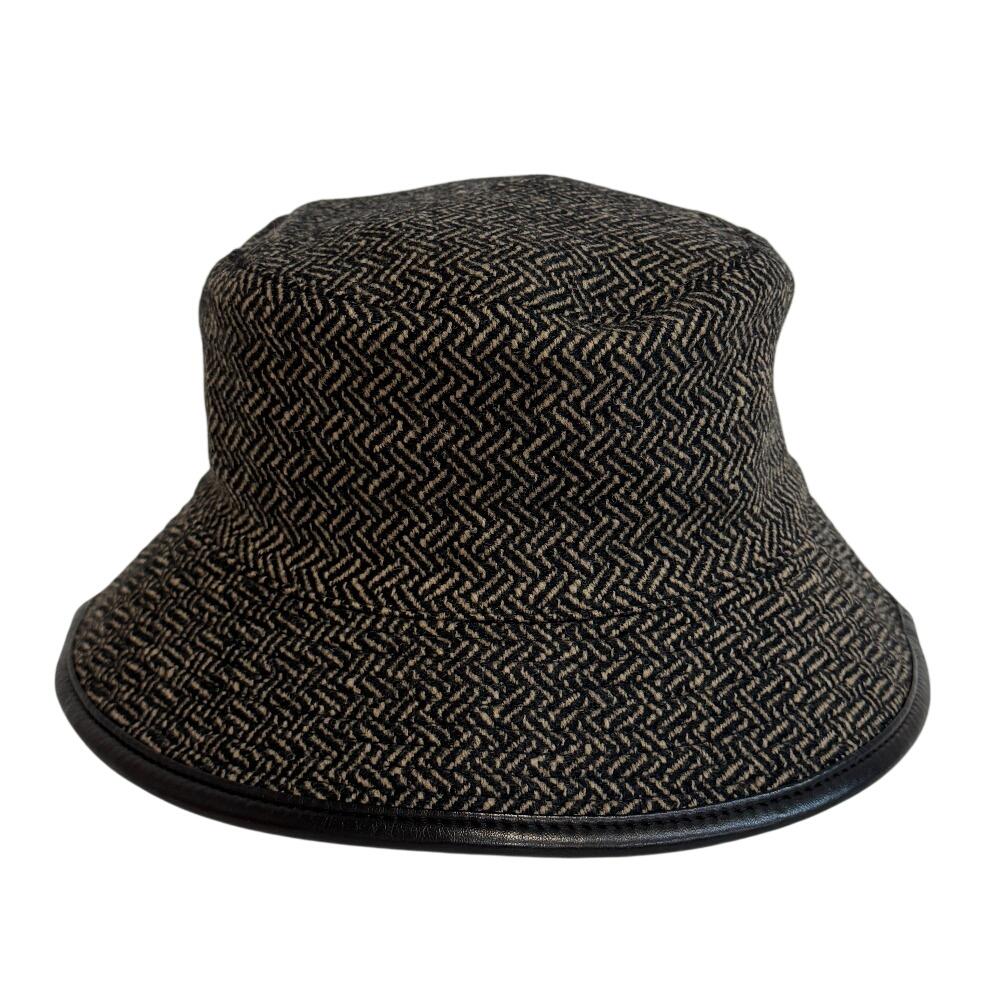 Hermes Bucket Hat Hat Wool Hat Brown Wool Used