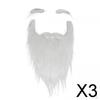 3x Santa Beard Fake with Eyebrows Novelty Facial Hair Xmas Claus for Adults Teens