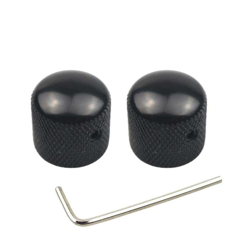 

2Pcs Metal Volumes Tone Control Knobs with Hole Electric Guitar Bass Knobs Potentiometer Knobs Instrument Accessory чёрный
