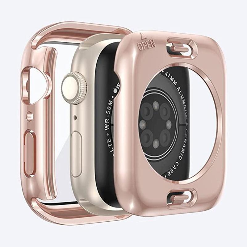 

Waterproof Cover for Apple Watch Ultra Case 49mm 45mm 41mm 40mm 44mm 360 Protective Glass Iwatch 8 7 6 SE 5 4 Hard PC Bumper 40mm чорний