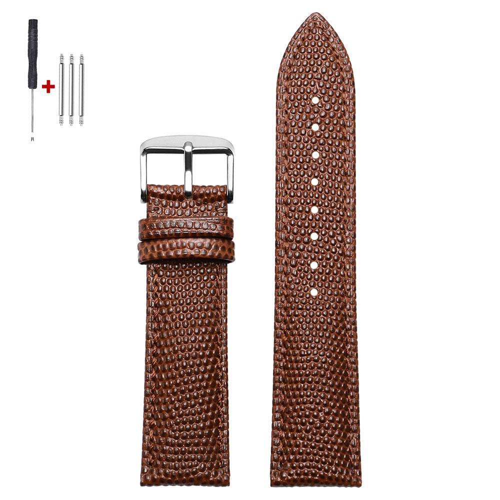Vintage Lizard-pattern Leather Watch Band 14mm 15mm 16mm 18mm 19mm 20mm 21mm 22mm Universal Business Men Women Wristwatch Straps