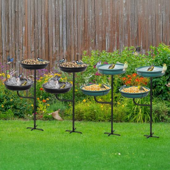 Bird Feeder And Bath Bird Feeder with Four-Prong Stake Outdoor Bird