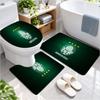 Clube de Regatas do Palmeiras Toilet Mat 3-Piece SetU-Shaped Anti-Slip Bathroom Floor Mats with Bathtub Mat Soft Absorbent Non-Slip Toilet Rug