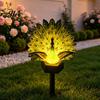 Unique Mother's Day Gift Solar Peacock Garden Statue, Outdoor Lighted Sculpture, Waterproof Powered Yard Decor LED Light for Patio Lawn Pathway