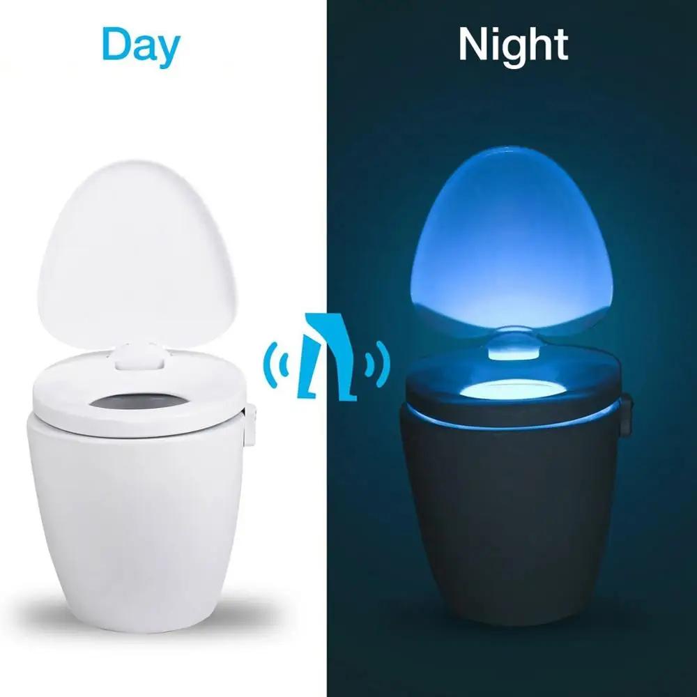 Motion Sensor Toilet Light LED Night Lights 8 Colors Washroom Night Lamp Toilet Lamp Bowl Lighting For Bathroom Washroom