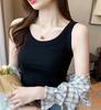 Women's Ice Silk Ribbed Vest: Sleeveless Rayon Base Layer for Spring/Summer Anti-Exposure Wear