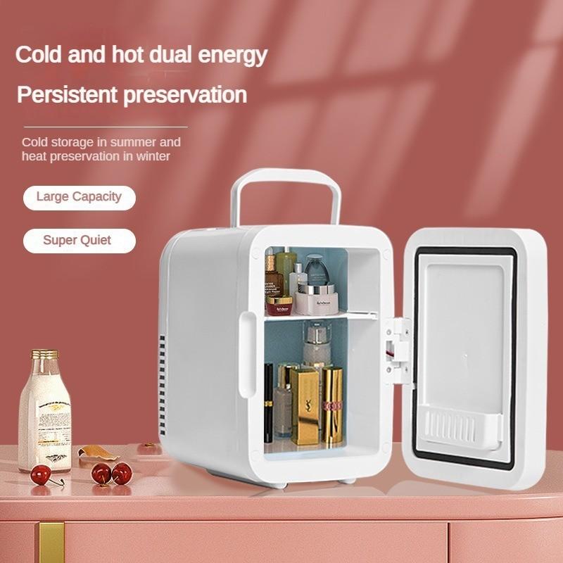 4L/7.5L Cosmetics Facial Mask Fresh-Keeping Freezer Portable Mini Car Refrigerator Home and Car Dual Use Mirror Fridge