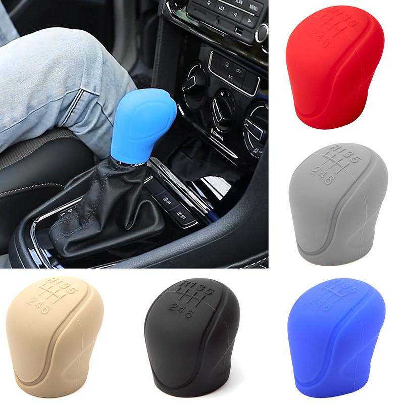 1Pc Manual 6-Speed Car Interior Accessories Car Silicone Gear Shift Knob Cover Gear Shift Non-Slip Grip Handle Protective Covers