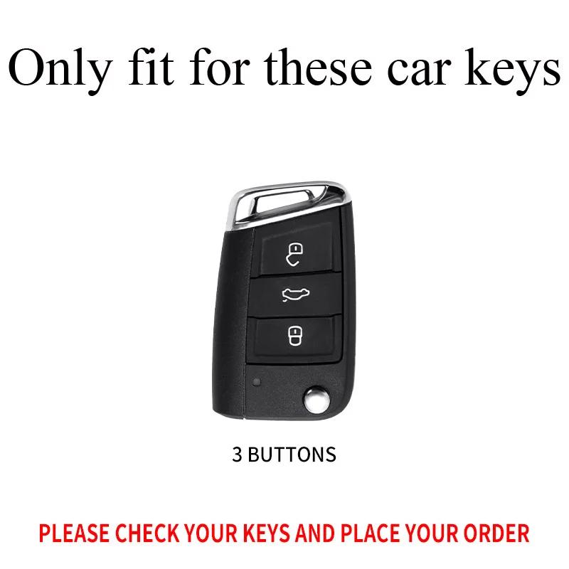 Interior Mouldings Zinc Alloy Car Key Case Full Cover For VW Volkswagen Golf 7 MK7 Tiguan MK2 For SEAT Ateca Leon FR 2 Ibiza For
