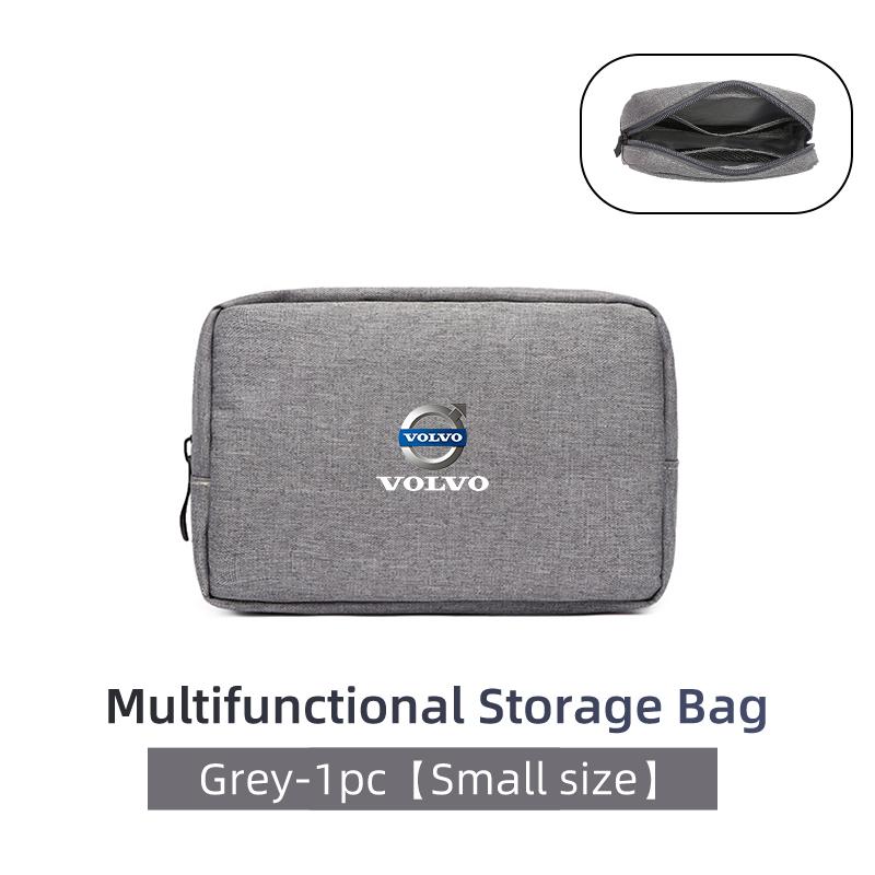 Cars Accessories Three-layer Charger Data Cable Organizer Bag For Volvo XC60 S60 V40 V50 V60 XC40 V70 XC90 V90 S90 S80 C30 S40