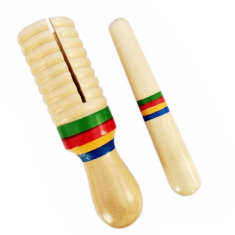 Set de Instrumente Muzicale Ritmice din Lemn pentru Copii Jucării Sigure din Lemn Natural cu Flaut, Castagnete, Maracas pentru Timpul de Joc în Familie