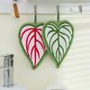 Leaf-Shaped Hanging Hand Towel Soft Coral Fleece Tea Towels Super Absorbent Bath & Kitchen Towel Decorative Towels Home Decor