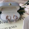 Sense of Design Natural Baroque Pearl Purple Silver Stud Earrings French-style versatile and unique asymmetrical design