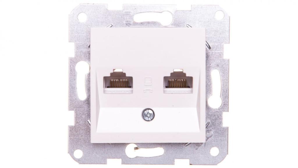 Karre Computer Socket 2Xrj45 Cat. 5E, Color White / 90963634
