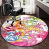 1 szt. Dywan Okrągły z Motywem Postaci z Anime Sailor Moon, Mata pod Krzesło Biurowe, Dywan Antypoślizgowy do Wystroju Domu, Salonu, Sypialni, Pokoju Gier