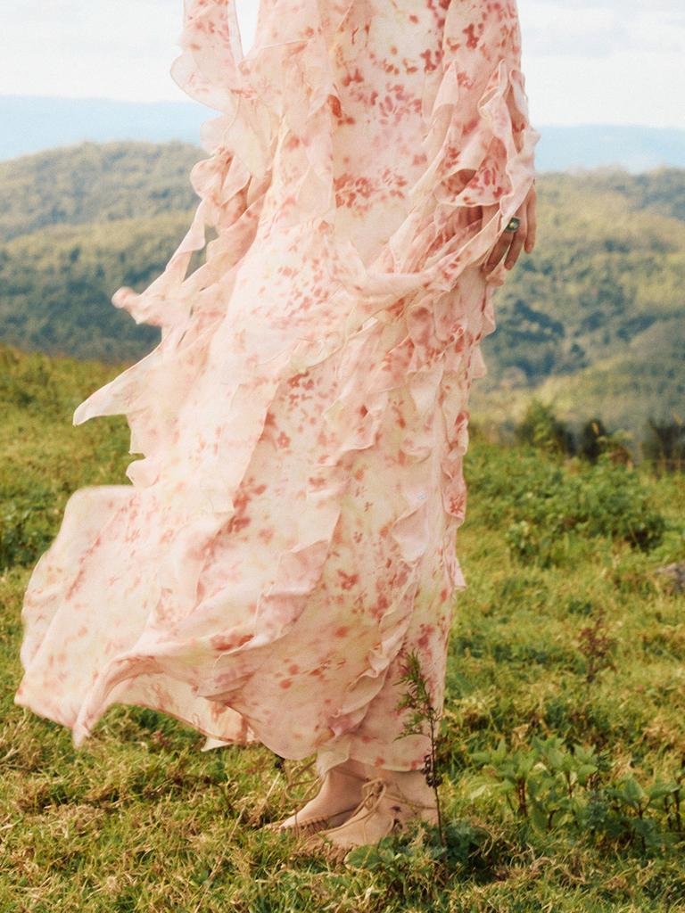 Sinseuden Bloom Ruffle Long Dress