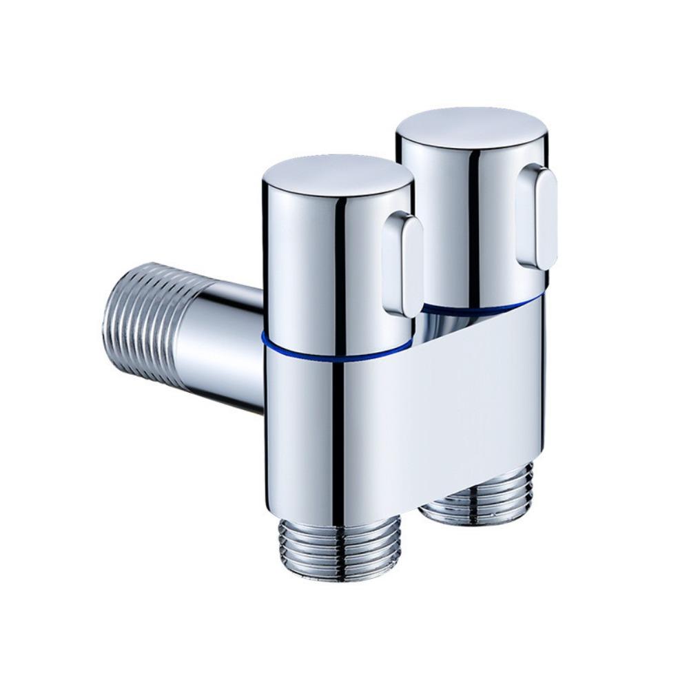 Durable Zinc Alloy Toilet Angle Valve Wall Mount Dual Outlet Water Cleaning Sprayer Bidet Sprayer Set Bathroom серебряный