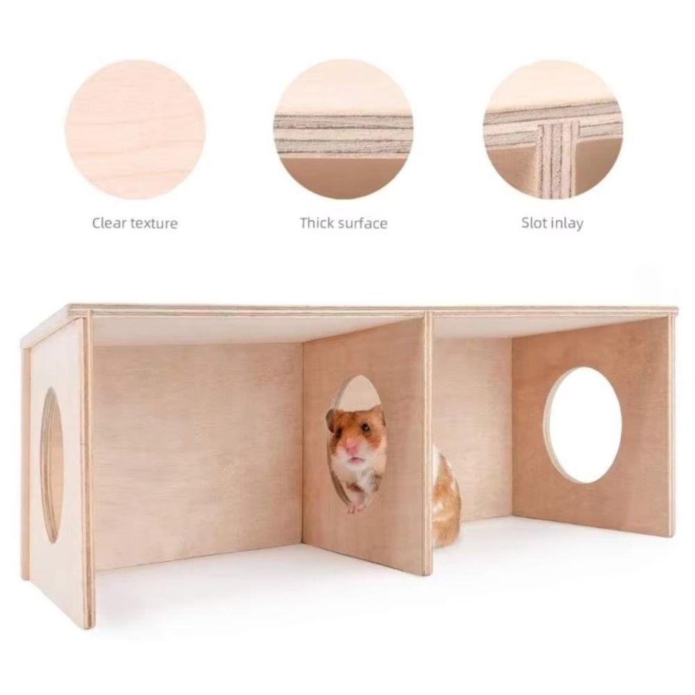 Durable S/M/L Hamster Hideout Solid Wood Cage Accessories Hamster Nest Small Pet Bedroom for Hamster Squirrel Small Pet