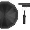 Large Automatic Windproof Umbrella: Dual Use for Sun and Rain, Black Glue Sunshade