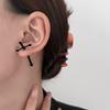 Gothic Emamel Cross Earrings Vintage Cool Punk Christian Ear Jacket Goth Dagger Earrings Jewelry Gift For Women Men