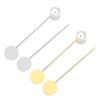10pcs Imitation Pearl Alloy Long Brooches Gold Rhodium Blank Tray Bezel Brooch Base For DIY Brooch Safety Pin Jewelry Accessory