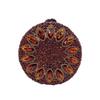 WHTUOHENG Round Brown Rhinestone Crystal Clutch For Women Evening Sunflower Handbag Prom Bag Bridal Clutches Wedding Purse