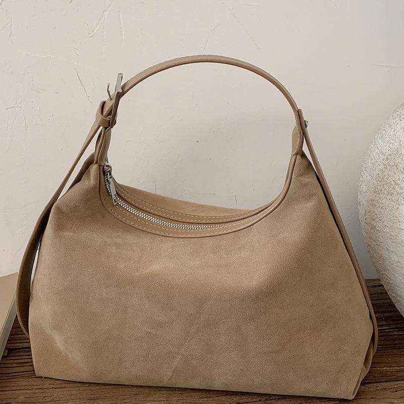 Niche Retro Suede Bag Autumn and Winter New Simple Underarm Bag Single Shoulder Underarm Small Bag