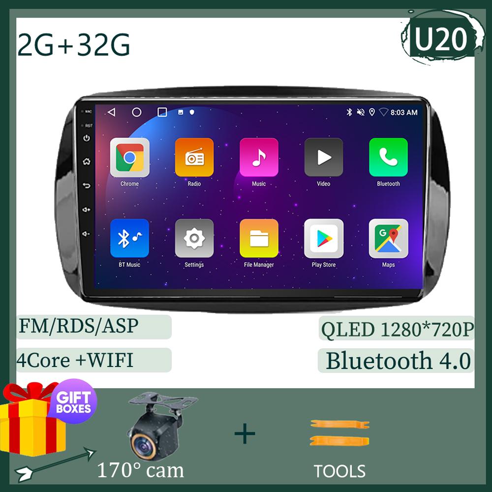 

Android 14 для Mercedes Benz Smart Fortwo 3 C453 A453 W453 2014-2020 Автомобильный радиоприемник стерео мультимедийный плеер навигация GPS 5G WIFI