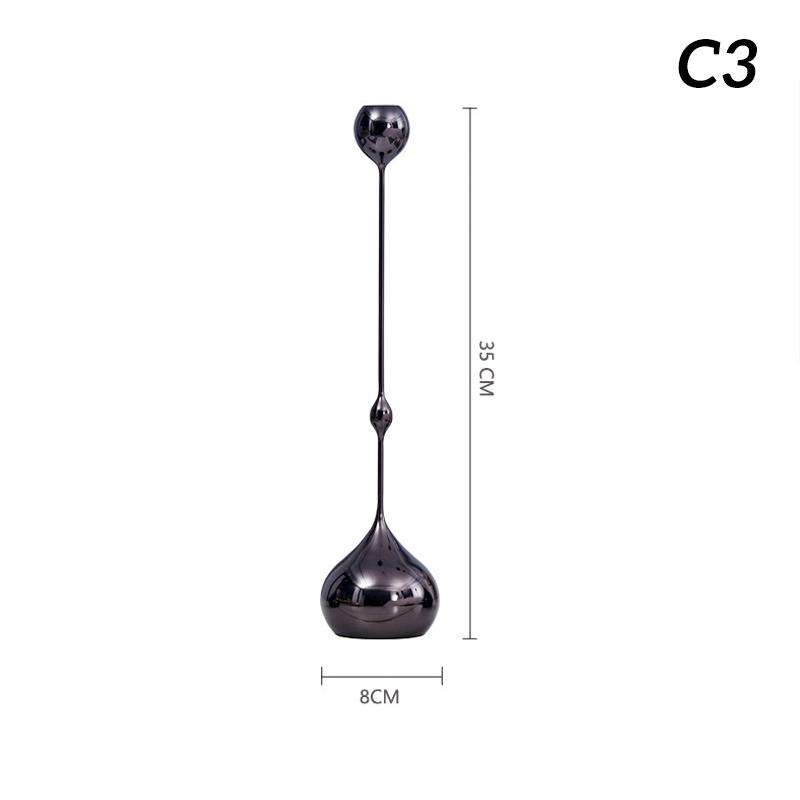 INS Water Drop Candlestick Metal Candle Holder Nordic Romantic Atmosphere Home Decorations Wedding Photography Props (NO Candle)