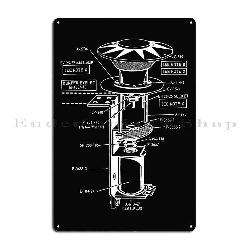 

Pinball Bumper Schematic Classic Png Metal Plaque Wall Decor Create Garage Plaques Iron Home Tin Sign Poster 20x30cm