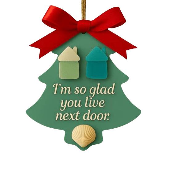 Strom/Ponožka Tvarované Mořské Sklo Přátelství Dekor Ručně Vyráběná Pobřežní Vánoční Závěsná Ozdoba na Vánoce Sváteční Domácí Dekorace