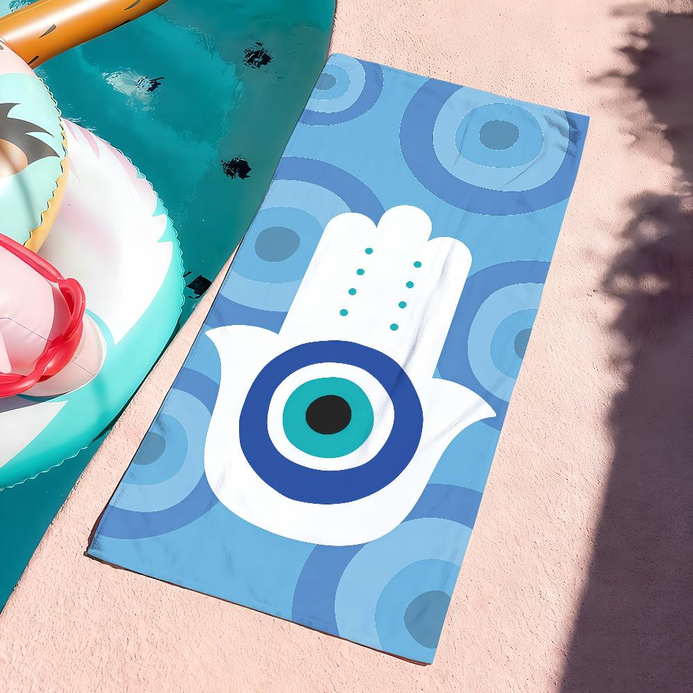 Art Evile Eye Bright Handtuch Sport Schnelltrocknend Reise Campingausrüstung Sanddicht Weich Leicht Großes Strandhandtuch