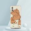 Cartoon Capybara Transparent Phone Case for Samsung Galaxy A12 A50 A52 A70 A40 A10 A20 A30 A02 A03S A04 Cover Silicone Shell Bag