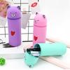 Silicone Pencil Case Bear Shaped Portable Pencil Pouch Cute Stationery Organizer for Pen Rulers Makeup Brushes Students School Supplies