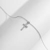 European and American jewelry, versatile metal thin chain geometric necklace, simple micro-set rhinestone cross necklace for women