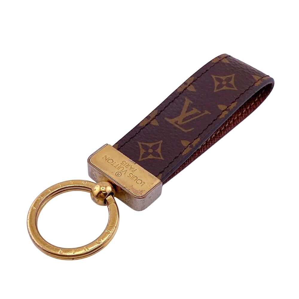LOUIS VUITTON M65221 Charm key ring Monogram leather Porte Cledragonne Other accessories Brown leather unisex Used