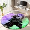 Classic Japanese-style Cartoon Demon Slayer Round Rug, Home Soft Decorative Anti-slip Yoga Mat and Chair Mat, Outdoor Floor Mat Carpet K17