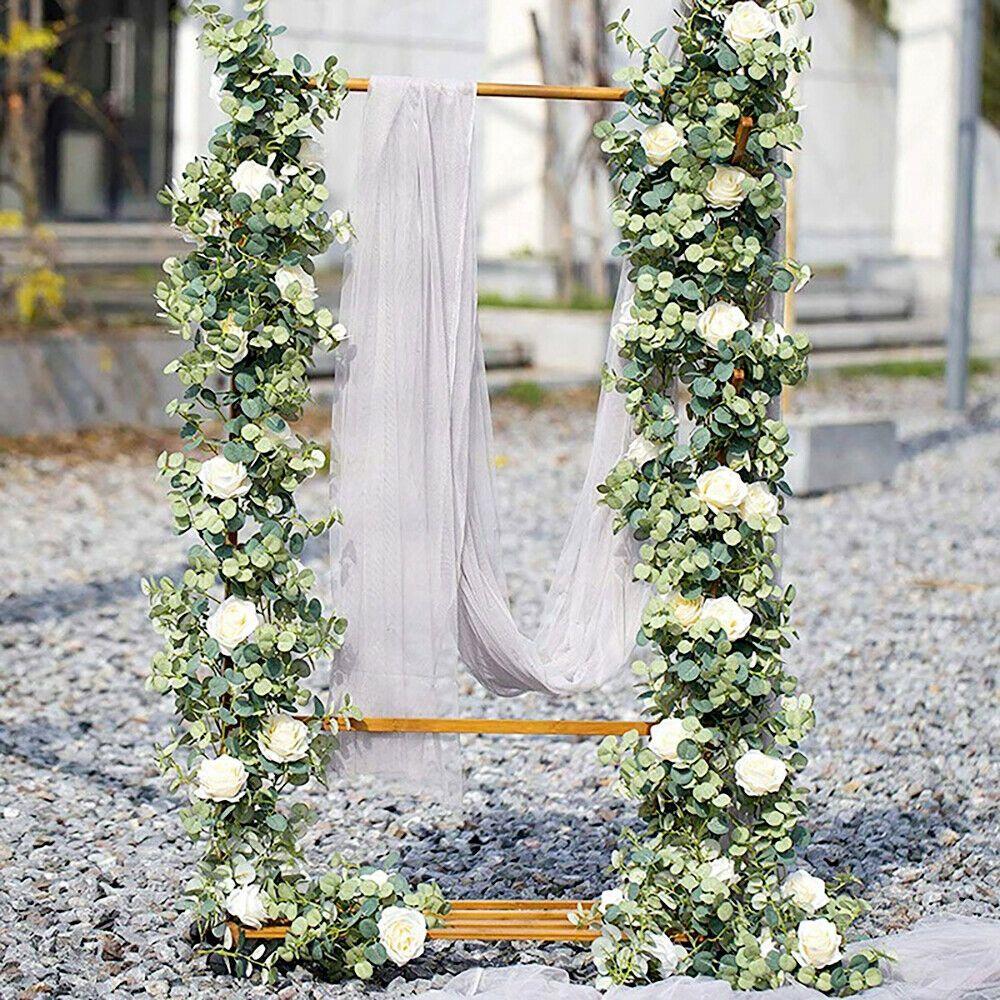 Handmade Faux Fake Plant Ivy Welcome Sign Eucalyptus Garland Garland Artificial Flower Rose Vine Home Decro