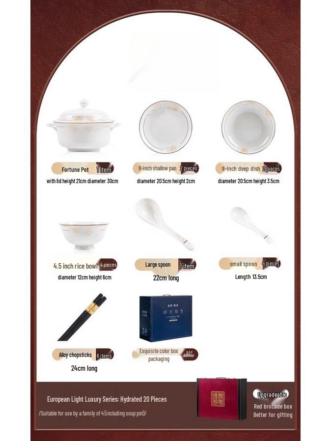 Moda Lanca 20-Piece Ceramic Wedding Dinnerware Set