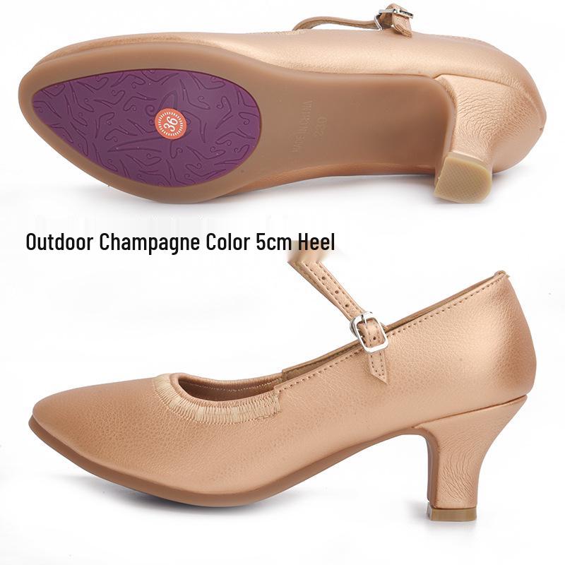 Women's Soft Sole Ballroom & Square Dance Shoes - Ox Tendon Sole for Modern Latin and Waltz.
