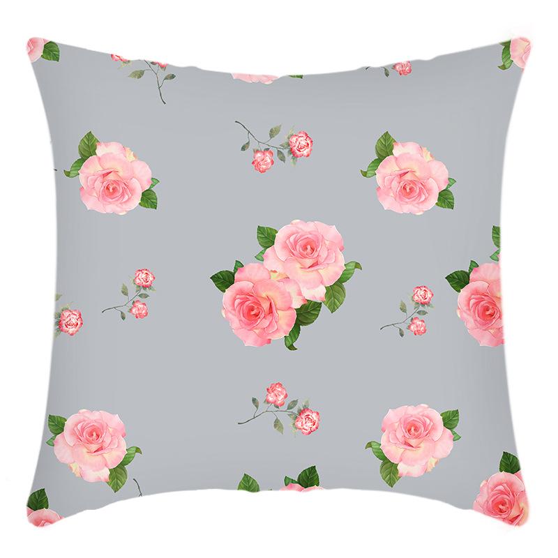 Fashionable Spring Flower Spring Elements Pillow Cover Linen Flower Cushion Pillow Cover