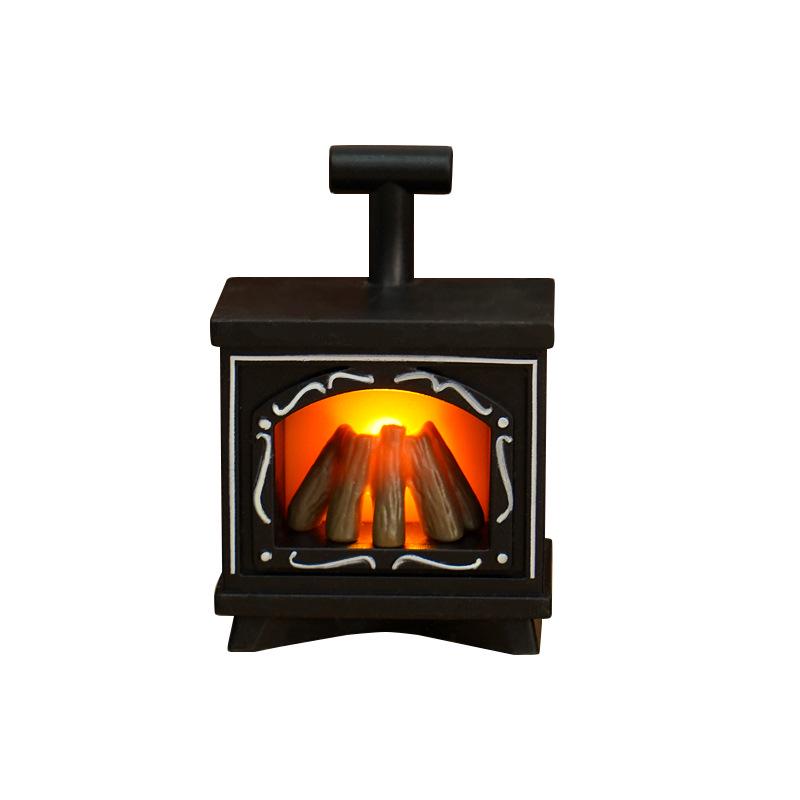 LED Retro Fireplace Candle Dollhouse Light - Simulated Flame Atmosphere Night Light