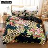3D Printed Leopard Print Bedding Set Down Quilt Cover With Pillowcase Double Single King Size Soft Anime Design