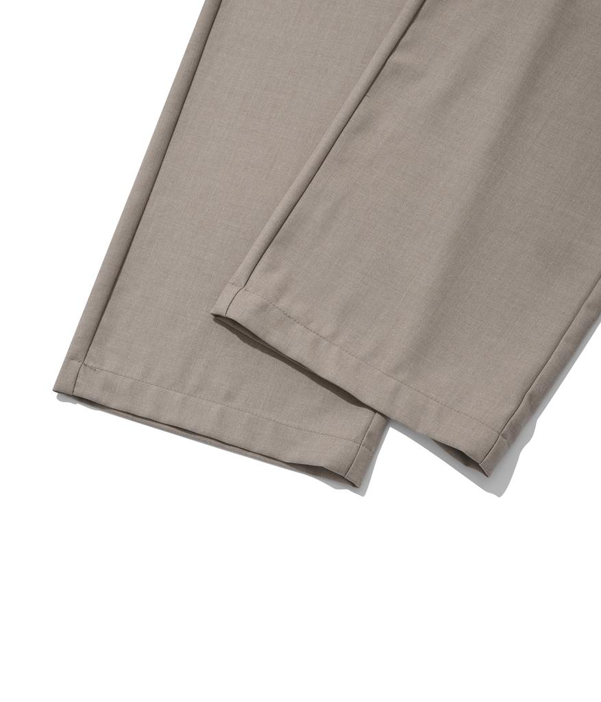 FALLETT Minimal Elastic Waist Wide Pants Beige