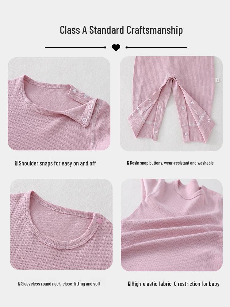 Baby Pure Cotton Romper: Spring & Autumn Style with Shoulder Snaps