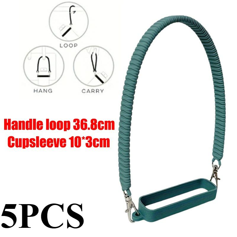 1/5x Wasserflaschen-Griffband Weiches Silikon-Flaschen-Schlingenträgerhalter mit Band Kordelzugring für Heim-Tassenzubehör