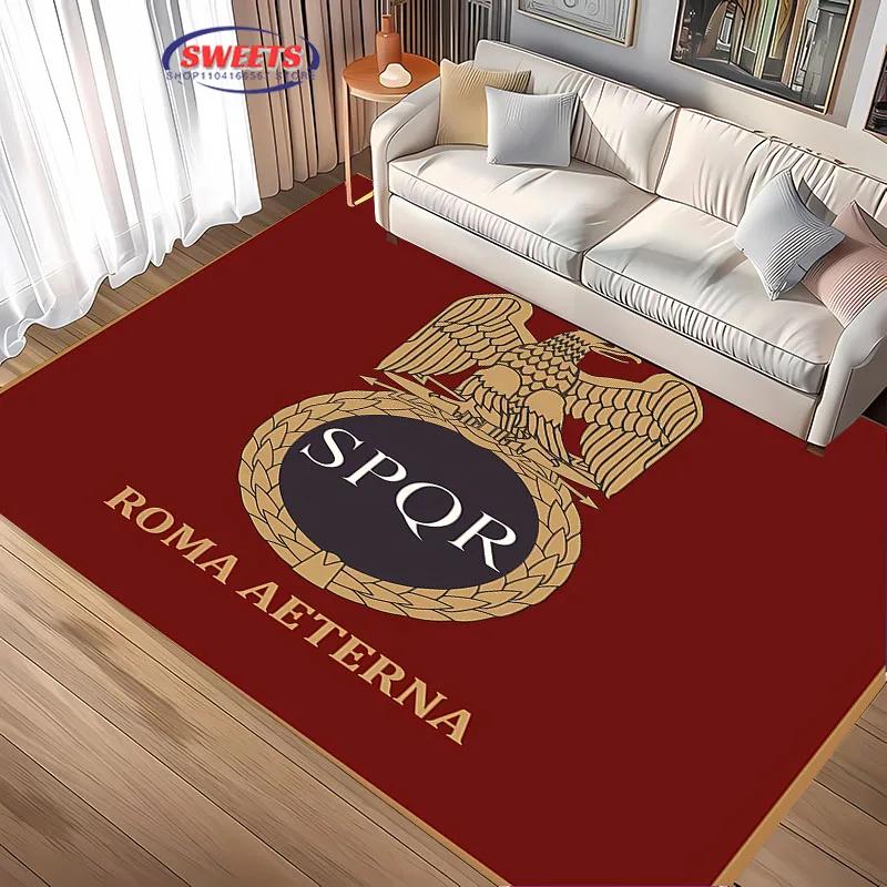 1PC Mysterious Roman Logo Print Carpet Living Room Bedroom Office Bedside Bathroom Floor Mats Home Decor Rug Gift Quick Arrival