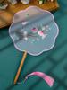 Chinese Embroidered Eight-Petal Round Dance Fan with Tassel - Perfect for Hanfu and Qipao Costumes