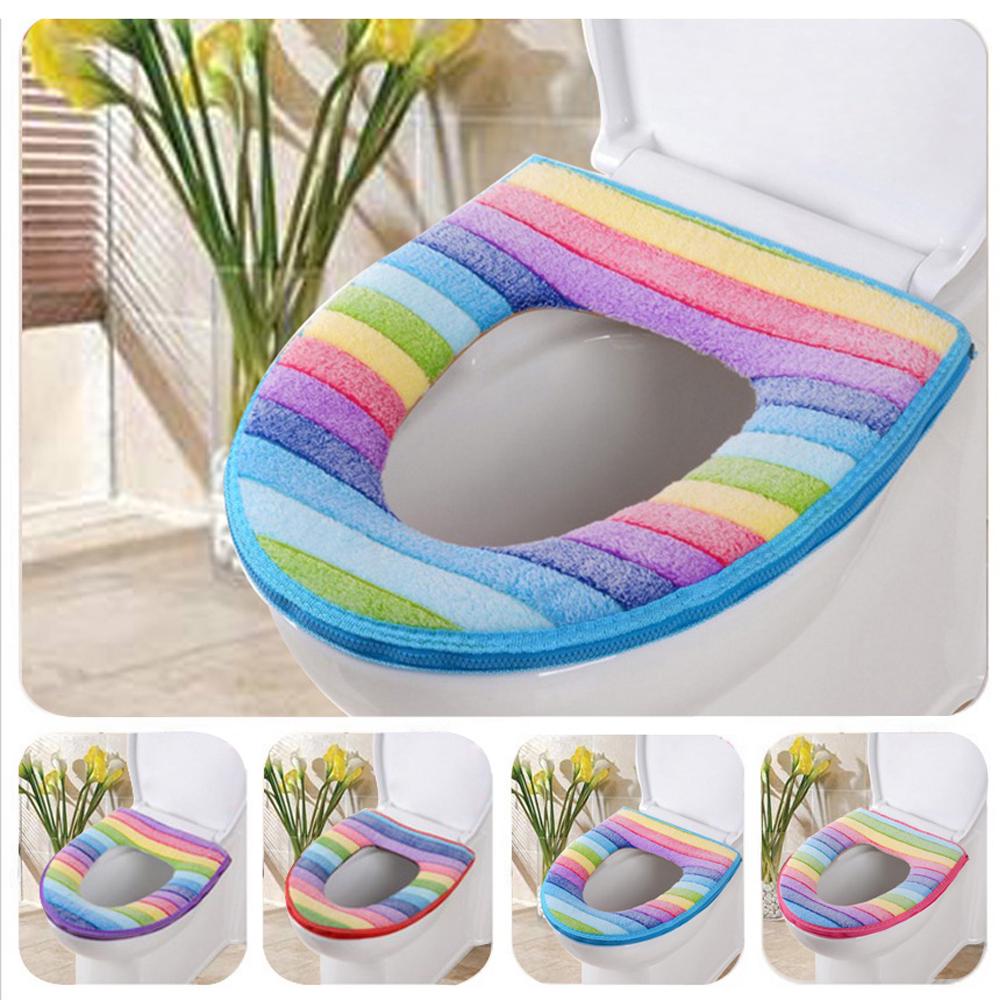 KJ High Quality Bathroom Warmer Toilet Seat Cloth Soft Closestool Washable Lid Top Cover Padbuy