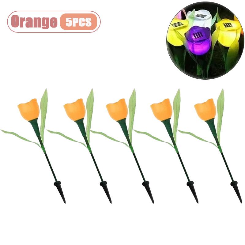 1-10PCS Solar Tulip Light Auto on At Dusk Waterproof Outdoor Garden Patio Decorative Night Lamp for Landscape Pathway Lawn